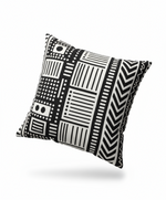Load image into Gallery viewer, Upcycled Cushion - Black &amp; White Ntoma, Ankara | Recycled, Home, Decor, Hand Made, African, Living
