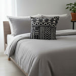 Load image into Gallery viewer, Upcycled Cushion - Black &amp; White Ntoma, Ankara | Recycled, Home, Decor, Hand Made, African, Living
