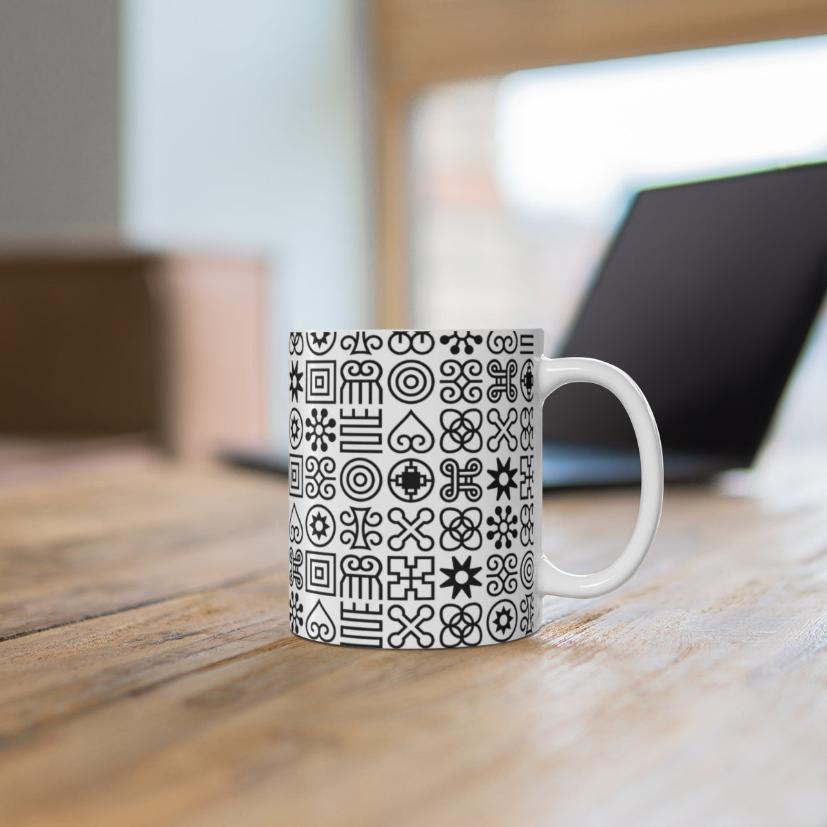 Ceramic Mug & A5 Journal Notebook Set - Adinkra