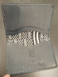Upcycled Zero Waste Leather Card Wallet - Handmade | NatThakur Collaboration, Various Ntoma/Ankara Designs
