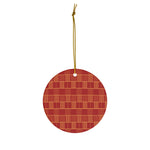 Load image into Gallery viewer, Round Ceramic Ornament - Ewe Kete | Decorative Tree Bauble

