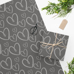 Load image into Gallery viewer, Luxury Gift Wrap - Grey Hearts - Wrapping Paper
