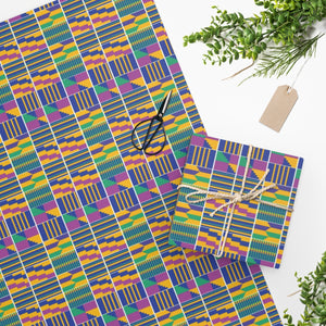 Luxury Gift Wrap - Kente Blue - Wrapping Paper