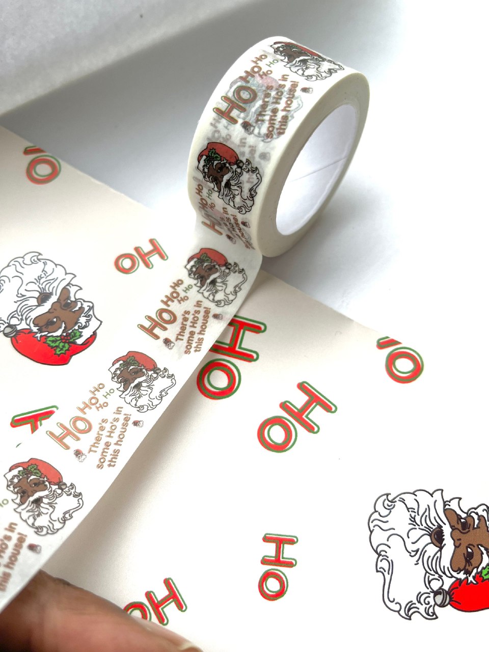 Luxury Gift Wrap & Washi Tape Set - There's Some Hos In This House - Santa, Christmas Wrapping