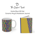 Load image into Gallery viewer, Ceramic Mug &amp; A5 Journal Notebook Set - Kente Blue
