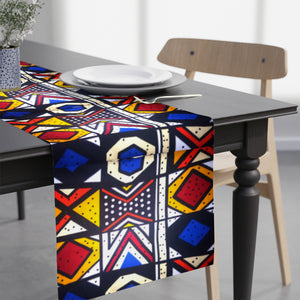 Dining Table Runner & Napkin Set - African Mud Cloth, Neon | Ntoma, Ankara