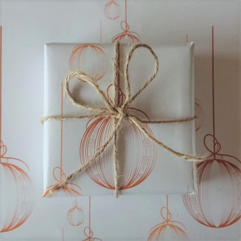 Luxury Gift Wrap - Copper Baubles - Christmas Wrapping Paper