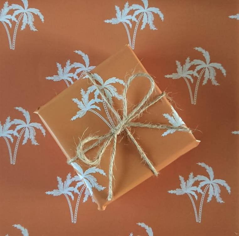 Luxury Gift Wrap - Copper Palm - Wrapping Paper