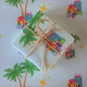 Luxury Gift Wrap - Gift Palm Oasis - Christmas, Kids Wrapping Paper