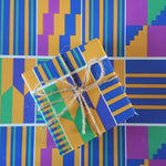 Load image into Gallery viewer, Luxury Gift Wrap - Kente Blue - Wrapping Paper
