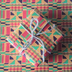 Load image into Gallery viewer, FSC 100% Recycled Gift Wrap - Kente Green - Wrapping Paper
