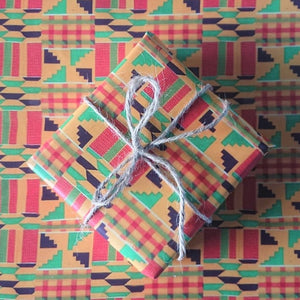 FSC 100% Recycled Gift Wrap - Kente Green - Wrapping Paper
