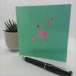 Load image into Gallery viewer, Luxury Greeting Card - Flamingo | Blank Inside.
