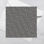 Load image into Gallery viewer, Luxury Greeting Card - Grey Hearts | Blank Inside
