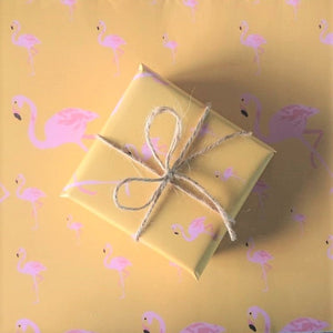 Luxury Gift Wrap - Yellow Flamingo - Wrapping Paper