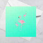 Load image into Gallery viewer, Luxury Greeting Card - Flamingo | Blank Inside.
