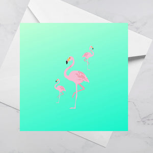 Luxury Greeting Card - Flamingo | Blank Inside.