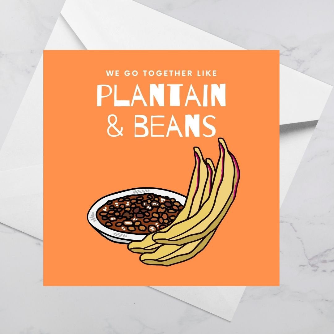 Eco Friendly FSC Certified Greeting Card - Plantain & Beans | Blank Inside