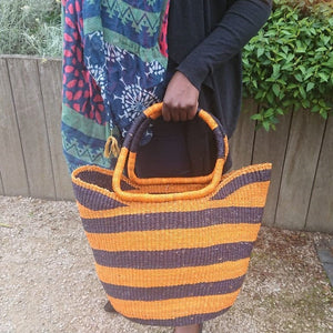 Bolga U Shopper Basket | Hand Woven, Eco Friendly