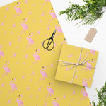 Load image into Gallery viewer, Luxury Gift Wrap - Yellow Flamingo - Wrapping Paper
